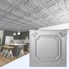 imageArt3d Drop Ceiling Tiles 24x24 in Bronze 12Pack 48 Sqft Wainscoting Panels Glue Up 2x2Argent Silver