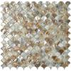 imageArt3d Mother of Pearl Shell Mini Square Seamless Mosaic Tile for Kitchen Backsplash White 12quot L X 12quot Wbrown pearl