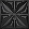 imageArt3d Navy Blue 3D Wall Panel PVC Flower Design Cover 3 Sq Meter for Interior Wall Decor in Living Room Bedroom Lobby Office Shopping MallBlack