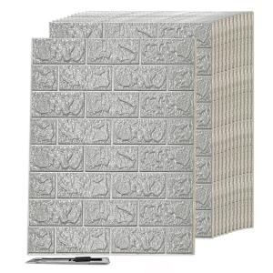 imageArt3d 105 Square Feet Pack Of 20 Wall Panel Brick BrownGray