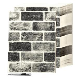imageArt3d 105 Square Feet Pack Of 20 Wall Panel Brick BrownGray Stone