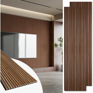 imageArt3d 2 Pack 945 x 24 inch Wood Slat Acoustic Panels for Wall ampamp Ceiling  3D Fluted Sound Absorbing Panel with Wood Finish WalnutWalnut