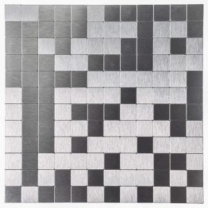 imageArt3d 5Piece Metal Backsplash Tile Peel and Stick Mosaics for Kitchen Backsplashes Silver