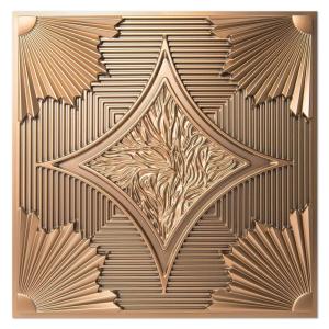 imageArt3d Drop Ceiling Tiles 24x24 in Bronze 12Pack 48 Sqft 3D Wainscoting Panels Glue Up 2x2Bronze