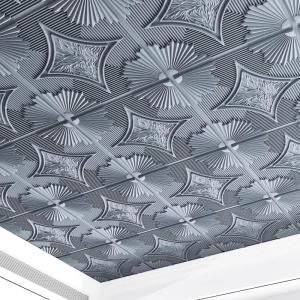 imageArt3d Drop Ceiling Tiles 24x24 in Bronze 12Pack 48 Sqft 3D Wainscoting Panels Glue Up 2x2Gray