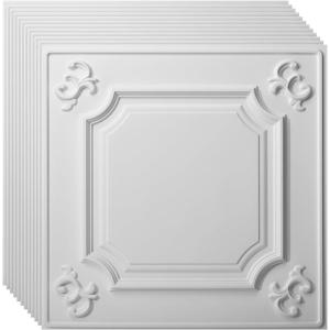 imageArt3d Drop Ceiling Tiles 24x2412Pack 48 SqftWainscoting Panels Glue Up 2x2 BlackCloudwhite