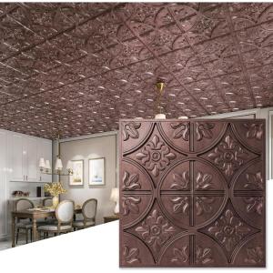 imageArt3d Drop Ceiling Tiles 2x2 Glueup Ceiling Panel Fancy Classic Style Antique CopperAntique Copper
