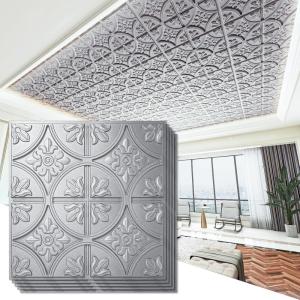 imageArt3d Drop Ceiling Tiles 2x2 Glueup Ceiling Panel Fancy Classic Style Antique CopperArgent Silver