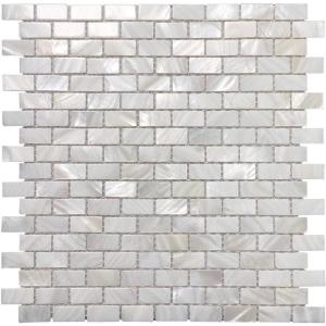 imageArt3d Mother of Pearl Shell Mini Square Seamless Mosaic Tile for Kitchen Backsplash White 12quot L X 12quot WPearl White