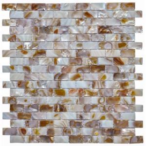 imageArt3d Mother of Pearl Shell Mini Square Seamless Mosaic Tile for Kitchen Backsplash White 12quot L X 12quot Wbrown gray