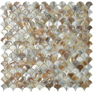 imageArt3d Mother of Pearl Shell Mini Square Seamless Mosaic Tile for Kitchen Backsplash White 12quot L X 12quot Wbrown pearl