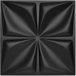 imageArt3d Navy Blue 3D Wall Panel PVC Flower Design Cover 3 Sq Meter for Interior Wall Decor in Living Room Bedroom Lobby Office Shopping MallBlack