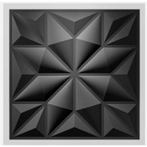 imageArt3d Textures 3D Wall Panels for Interior Wall Decor Black Diamond Decorative PVC Wall Panels Pack of 12 Tiles 32 Sq FtBlack