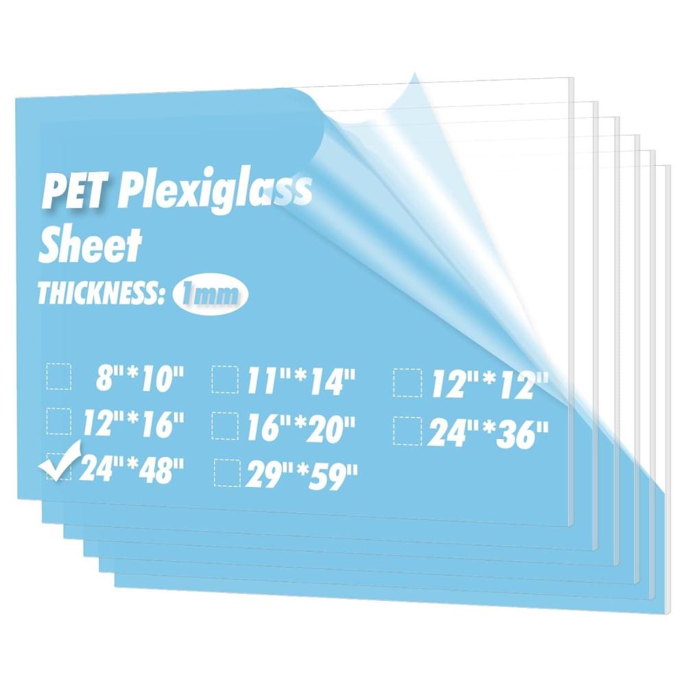 imageArt3d 2 Pack 18quot Thick Plexiglass Sheets  36quot x 24quot PET Clear Acrylic Sheets for Art Design Craft Projects Signs DIY in Home Wedding Festival Party Office and More24  48  1mm Thick