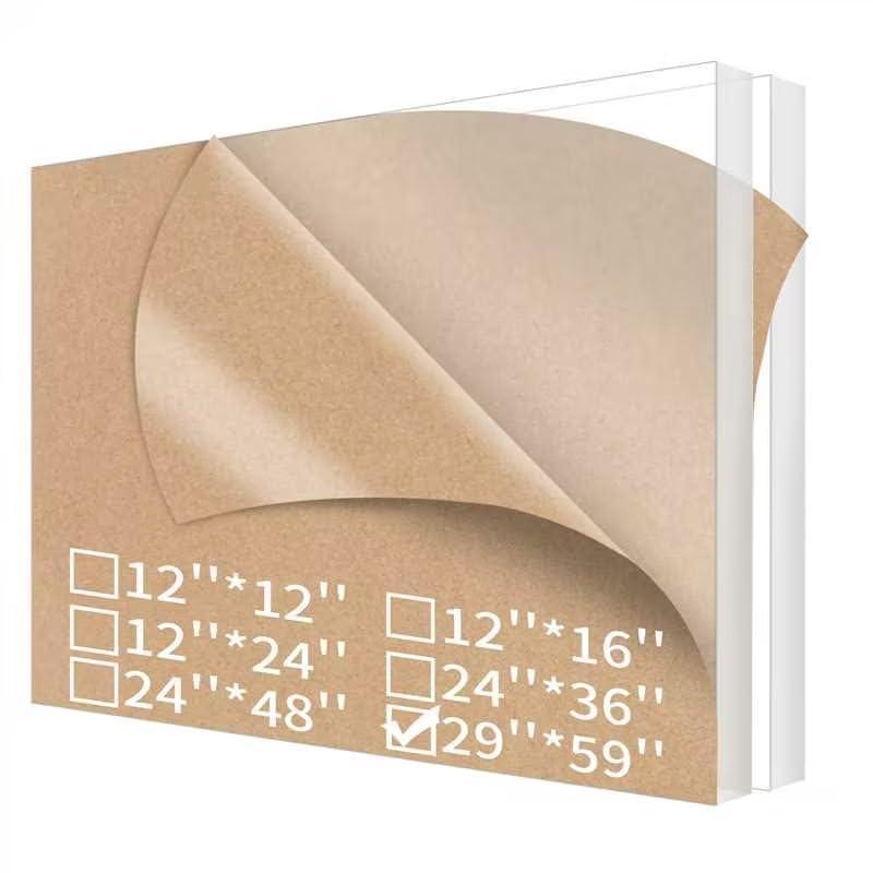 imageArt3d 2 Pack 18quot Thick Plexiglass Sheets  36quot x 24quot PET Clear Acrylic Sheets for Art Design Craft Projects Signs DIY in Home Wedding Festival Party Office and More29 x 59  6mm Thick