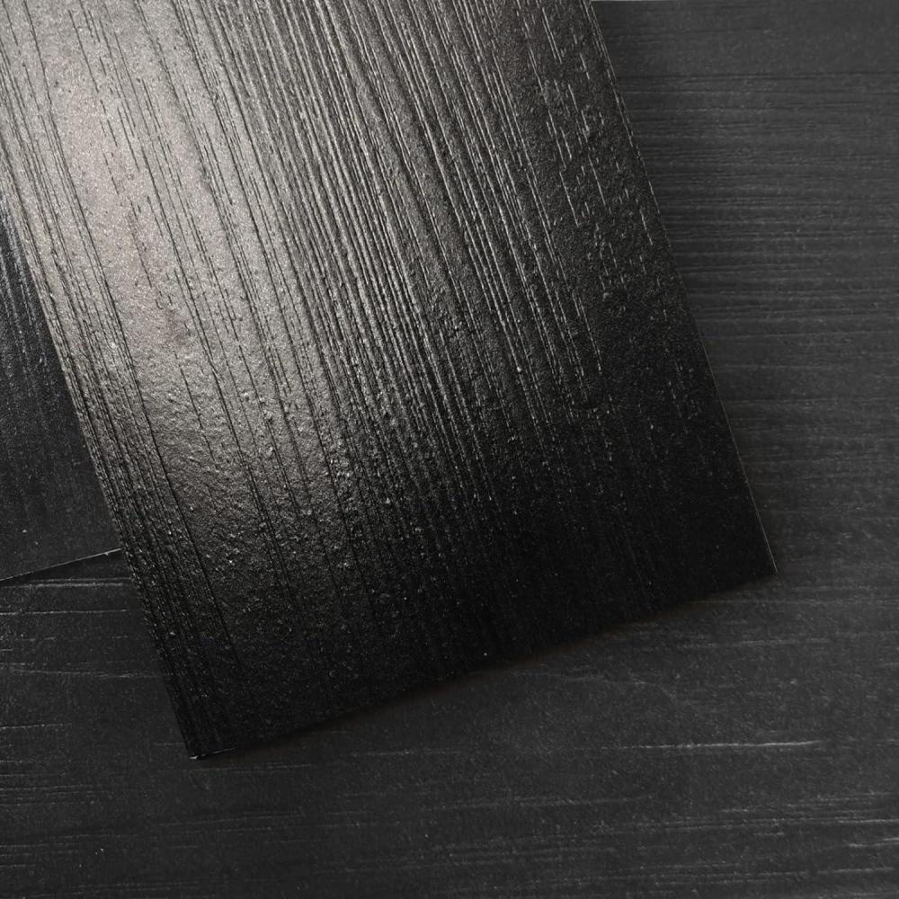imageArt3d 36Pack 54 Sqft Peel and Stick Floor Tiles Vinyl Plank Flooring Wood Look Adhesive and Waterproof Tile Sticker for Bedroom Living Room Kitchen RV in EbonyBlack