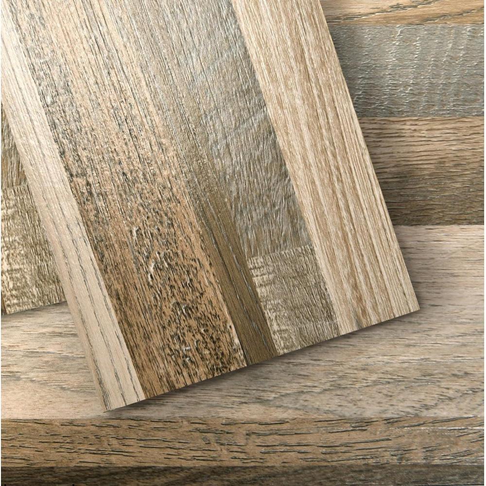 imageArt3d 36Pack 54 Sqft Peel and Stick Floor Tiles Vinyl Plank Flooring Wood Look Adhesive and Waterproof Tile Sticker for Bedroom Living Room Kitchen RV in EbonyAged Wood