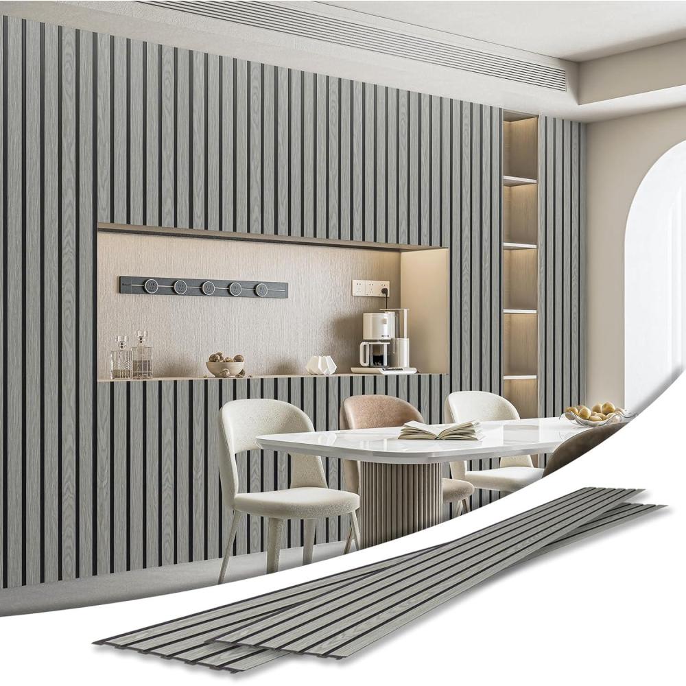 imageArt3d 4Pack GlueOn Herringbone Wainscoting Panel for Interior Wall Decor  104 x 12 Inch Polystyrene Ultralight Slim Slat Wall Panels for Living Room Bedroom MahoganyAsh