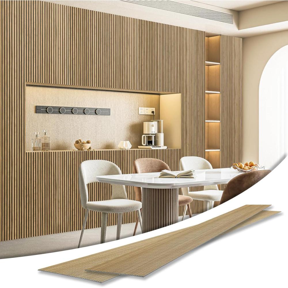 imageArt3d 4Pack GlueOn Herringbone Wainscoting Panel for Interior Wall Decor  104 x 12 Inch Polystyrene Ultralight Slim Slat Wall Panels for Living Room Bedroom MahoganyTeak