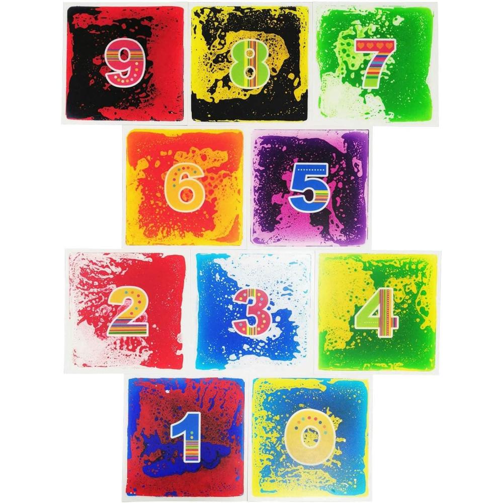 imageArt3d 6Tile Sensory Room Tile MultiColor Exercise Mat Liquid Encased Floor Playmat Kids Play Floor Tile 197quot Large Tile 16 SqFtMulti Color 10 Styles