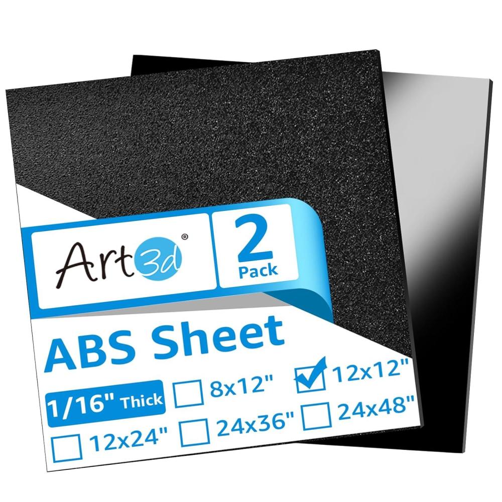 imageArt3d ABS Plastic Sheets 116 Inch Thick 8quotx12quot 2 Pack  Thermoform TwoSided Rigid ABS Sheet Textured Plastic Front ampamp Smooth Back12 x 12  15mm Thick