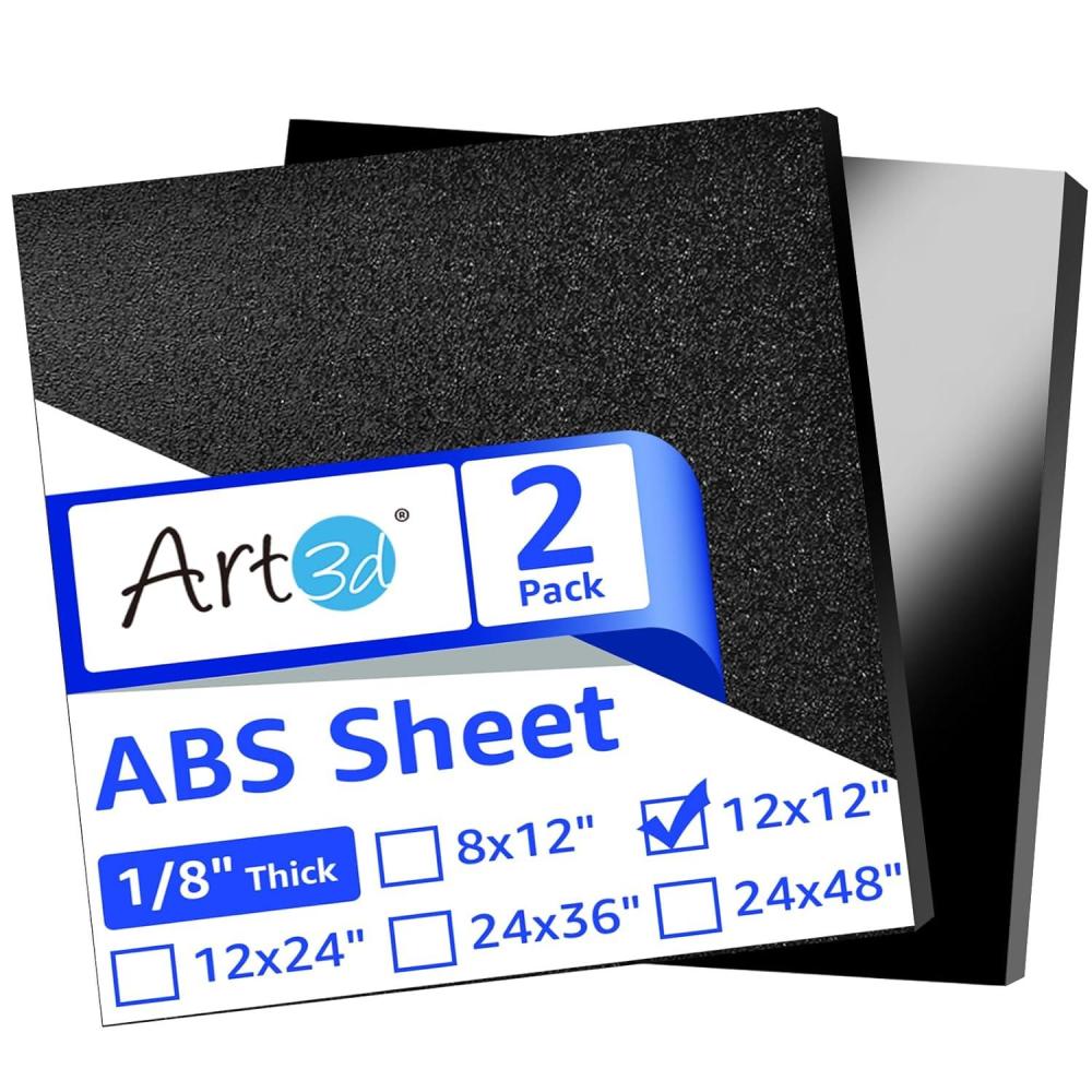 imageArt3d ABS Plastic Sheets 116 Inch Thick 8quotx12quot 2 Pack  Thermoform TwoSided Rigid ABS Sheet Textured Plastic Front ampamp Smooth Back12 x 12  3mm Thick