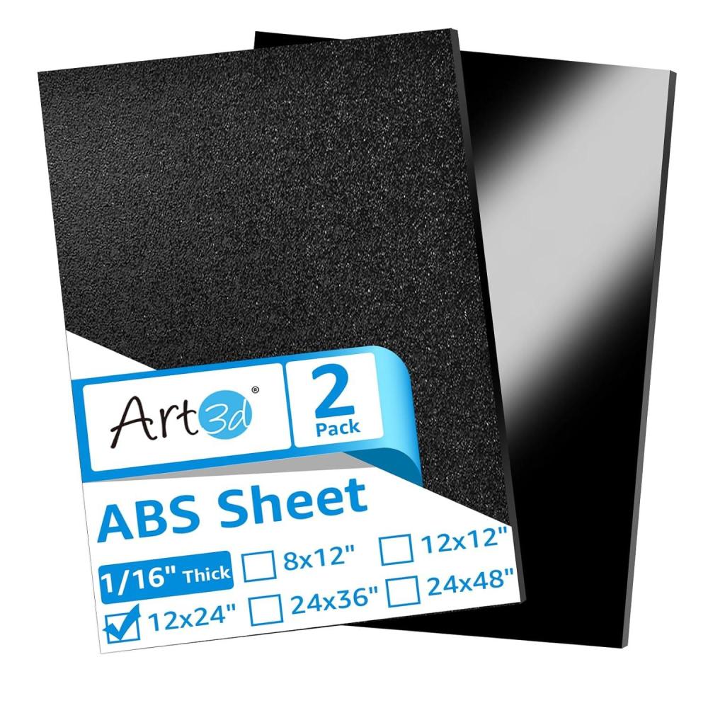 imageArt3d ABS Plastic Sheets 116 Inch Thick 8quotx12quot 2 Pack  Thermoform TwoSided Rigid ABS Sheet Textured Plastic Front ampamp Smooth Back12 x 24  15mm Thick