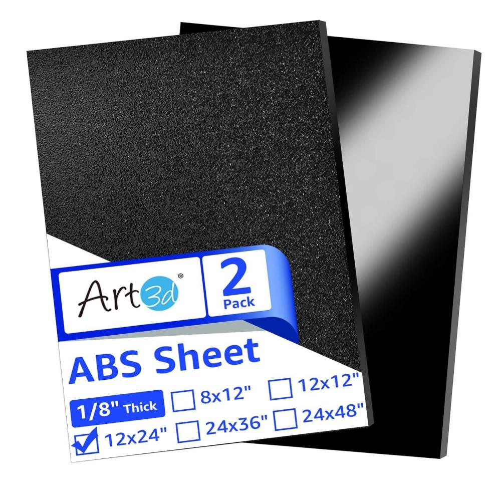imageArt3d ABS Plastic Sheets 116 Inch Thick 8quotx12quot 2 Pack  Thermoform TwoSided Rigid ABS Sheet Textured Plastic Front ampamp Smooth Back12 x 24  3mm Thick
