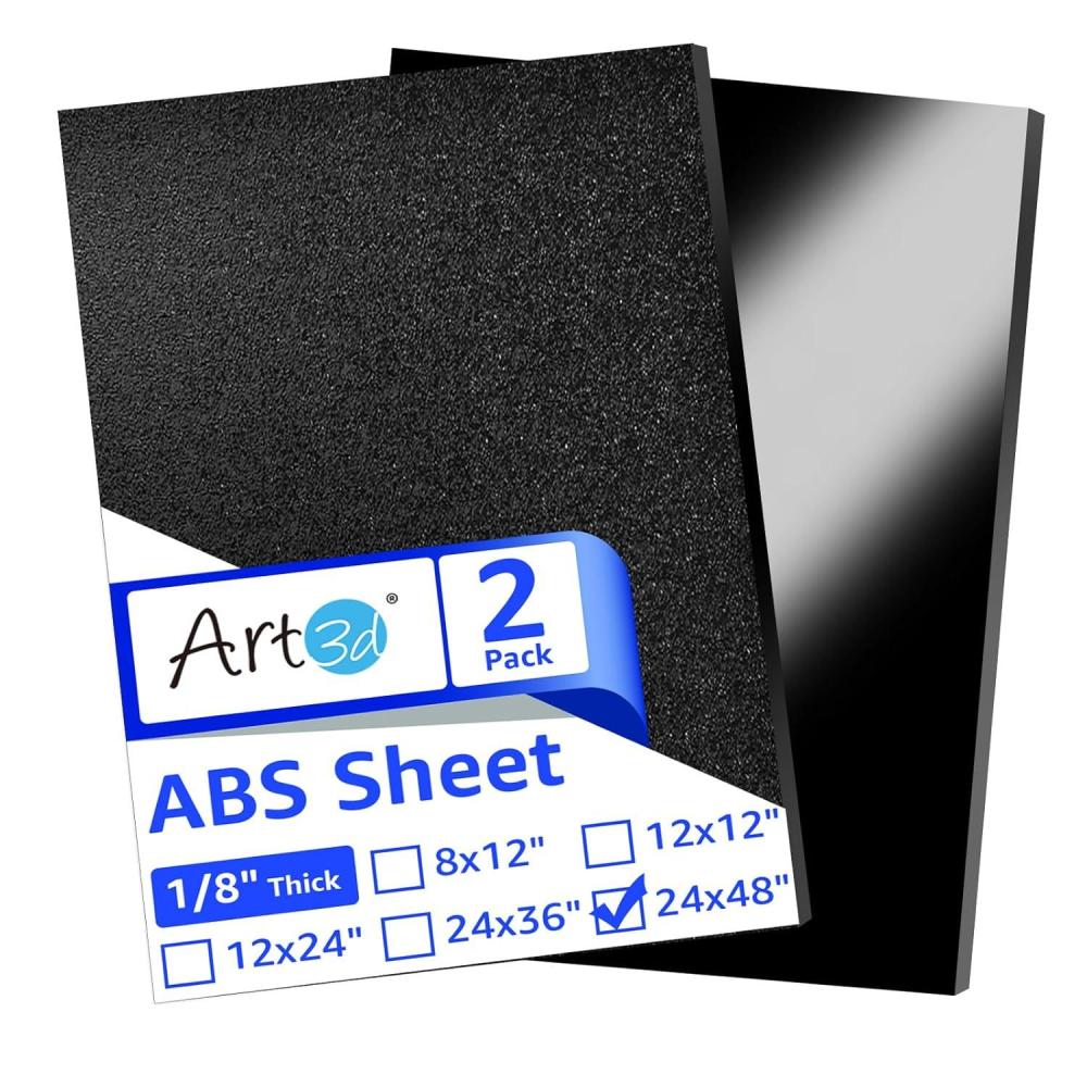 imageArt3d ABS Plastic Sheets 116 Inch Thick 8quotx12quot 2 Pack  Thermoform TwoSided Rigid ABS Sheet Textured Plastic Front ampamp Smooth Back24 x 48  3mm Thick