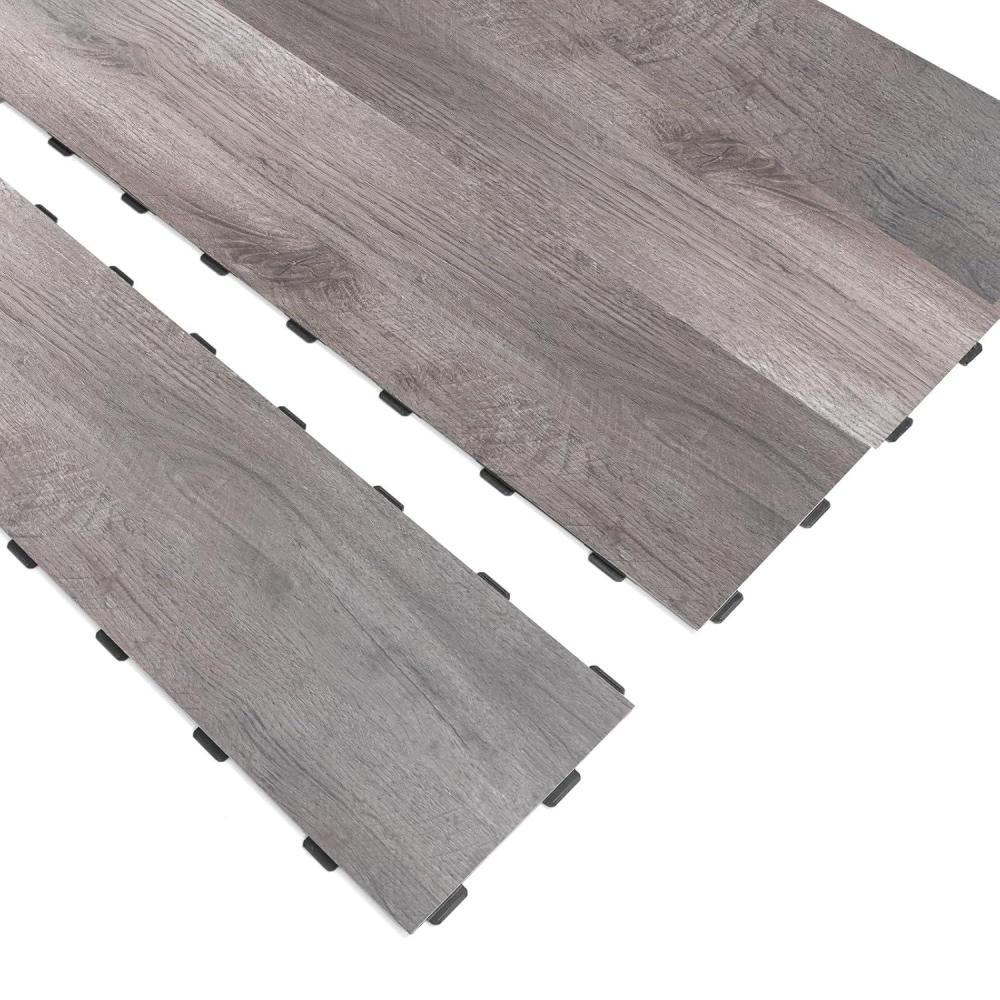 imageArt3d Interlocking Luxury Wood Flooring Tile Wood Floor Plank for Kitchen Bathroom  Waterproof AntiSlip WearResistant Reusable 8Pack Sample 6 x 6 inchOslo Frost Maple
