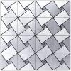 imageArt3d 10Sheet Peel and Stick Backsplash Metal Mosaic Tiles for Kitchen Wall Decor Stick on Aluminum Composite Tiles Stikers Silver Windmill Puzzle Glass Mixed
