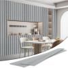 imageArt3d 4Pack GlueOn Herringbone Wainscoting Panel for Interior Wall Decor  104 x 12 Inch Polystyrene Ultralight Slim Slat Wall Panels for Living Room Bedroom MahoganyPoplar
