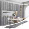 imageArt3d 4Pack GlueOn Herringbone Wainscoting Panel for Interior Wall Decor  104 x 12 Inch Polystyrene Ultralight Slim Slat Wall Panels for Living Room Bedroom MahoganyGranite