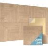 imageArt3d 6Pack SelfAdhesive Acoustic Wall Panels for Home Dcor 24 x 24 Inch Soundproofing Panels for Office Studio Bedroom  High Noise Absorption Polyester Fiber CamelWood Grain Airbrush
