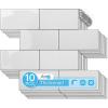 imageArt3d Peel and Stick Backsplash 10Pack Thickened Stick on Subway Tiles Faux Ceramic Tiles for Kitchen Bathroom White with Black GroutWarm White With Gray Grout
