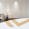 imageArt3d PreCut Wall Molding Set of 6 pcs ReadytoAssemble Wainscoting Panels for Interior Wall Dcor Living Room Bedroom Accent Wall  Installed with Glue 3 Top 3 BottomOak Style 1