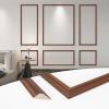 imageArt3d PreCut Wall Molding Set of 6 pcs ReadytoAssemble Wainscoting Panels for Interior Wall Dcor Living Room Bedroom Accent Wall  Installed with Glue 3 Top 3 BottomWalnut Style 1
