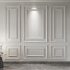 imageArt3d Premade Bilinear Frame Accent Molding Set PreCut Decorative Wainscoting Panel for Home Dcor ReadytoAssemble GlueOn Wall Trim for Living Room Bedroom Corridor 3 Whole Bilinear FrameWhite  Style 1