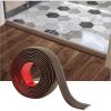 imageArt3d Self Adhesive Vinyl Floor Transition Strip Laminate Floor Strip Floor Flat Divider Strip for Joining Floor Gaps Carpet Threshold Transition Floor Tiles 10 FT 157in WhiteWashedBrown