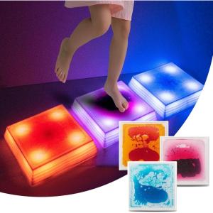 imageArt3d 1212 Inch Sensory Interactive Liquid Motion Tiles for Toddlers Kids ampamp Adult  Touch Sensitive 7 Color Changing Flooring Tile for Home Dcor Indoor ampamp Outdoor Activities 3PackMulticolor