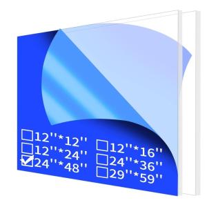 imageArt3d 2 Pack 18quot Thick Plexiglass Sheets  36quot x 24quot PET Clear Acrylic Sheets for Art Design Craft Projects Signs DIY in Home Wedding Festival Party Office and More24 x 48  3mm Thick
