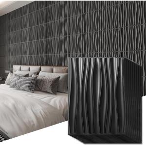 imageArt3d 24Pack 3D Wall Panels for Interior Wall Dcor PVC Wavy Textured Accent Wall Paneling for Living Room Bedroom TV Backdrop Office 157 x 118 Inch  WhiteBlack
