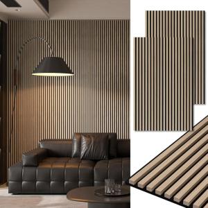 imageArt3d 2Pack 48quot x 24quot Acoustic Wood Panels for Wall Soundproof Wood Slat Panel for Wall and Ceiling 3D Fluted Sound Absorbing Paneling for Interior Wall Decor Living Room Bedroom  BlackwoodPeach