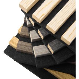 imageArt3d 2Pack 48quot x 24quot Acoustic Wood Panels for Wall Soundproof Wood Slat Panel for Wall and Ceiling 3D Fluted Sound Absorbing Paneling for Interior Wall Decor Living Room Bedroom  BlackwoodSample