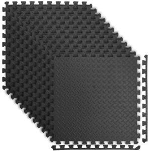 imageArt3d 48 SqFt Eva Puzzle Exercise Mats 24quotx24quot x 12quot Thick Foam Interlocking Tiles for Flooring Workout Gym Equipments Pack of 12Black  12 Tiles  48 Sq Ft  12 Inch
