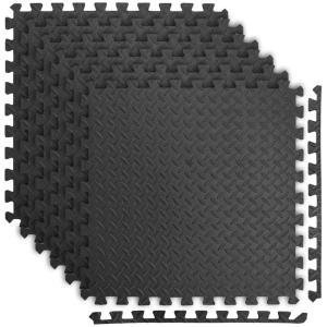 imageArt3d 48 SqFt Eva Puzzle Exercise Mats 24quotx24quot x 12quot Thick Foam Interlocking Tiles for Flooring Workout Gym Equipments Pack of 12Black  6 Tiles  24 Sq Ft  12 Inch