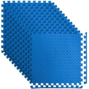 imageArt3d 48 SqFt Eva Puzzle Exercise Mats 24quotx24quot x 12quot Thick Foam Interlocking Tiles for Flooring Workout Gym Equipments Pack of 12Blue  12 Tiles  48 Sq Ft  12 Inch