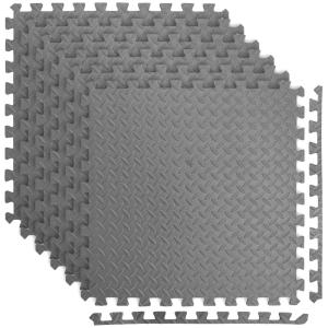 imageArt3d 48 SqFt Eva Puzzle Exercise Mats 24quotx24quot x 12quot Thick Foam Interlocking Tiles for Flooring Workout Gym Equipments Pack of 12Grey  6 Tiles  24 Sq Ft  12 Inch