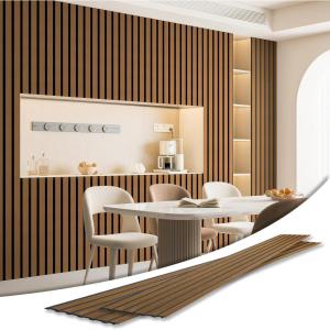 imageArt3d 4Pack GlueOn Herringbone Wainscoting Panel for Interior Wall Decor  104 x 12 Inch Polystyrene Ultralight Slim Slat Wall Panels for Living Room Bedroom MahoganyRosewood