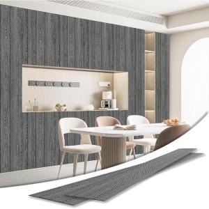 imageArt3d 4Pack GlueOn Herringbone Wainscoting Panel for Interior Wall Decor  104 x 12 Inch Polystyrene Ultralight Slim Slat Wall Panels for Living Room Bedroom MahoganyHerringbone Weathered Teak